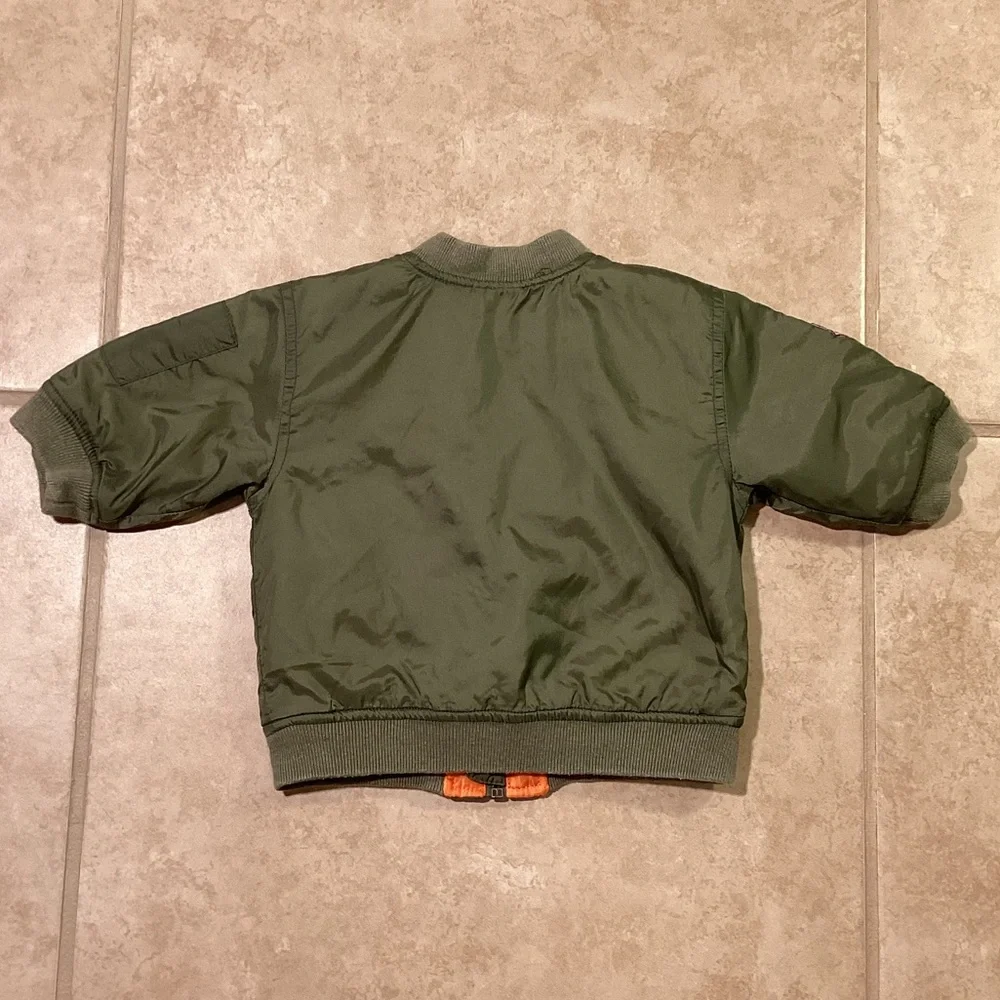 Army Green Bomber Jacket Kids Size 3 to 6 Months - Picture 8 of 11